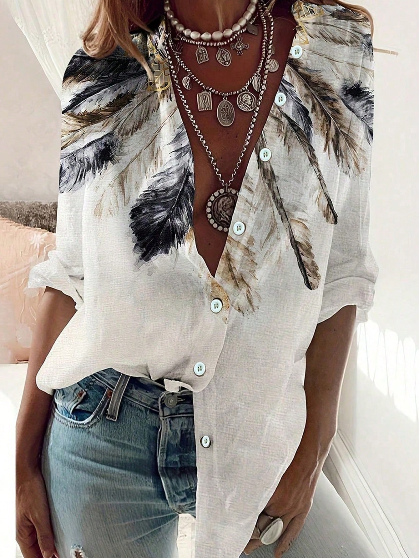 Ethnic Fashion Clothing - Women's Western ethnic print fashion slim