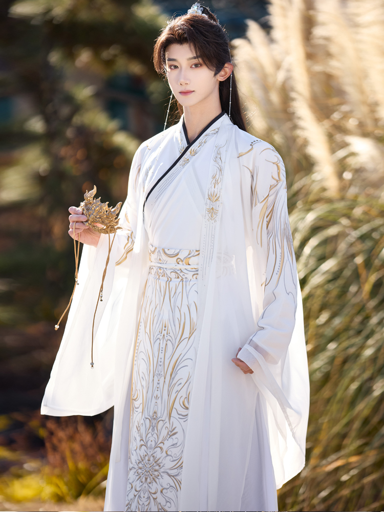 Dark Black Print Male Hanfu Ne - огляд і ціна Ethnic Wear In Fashion