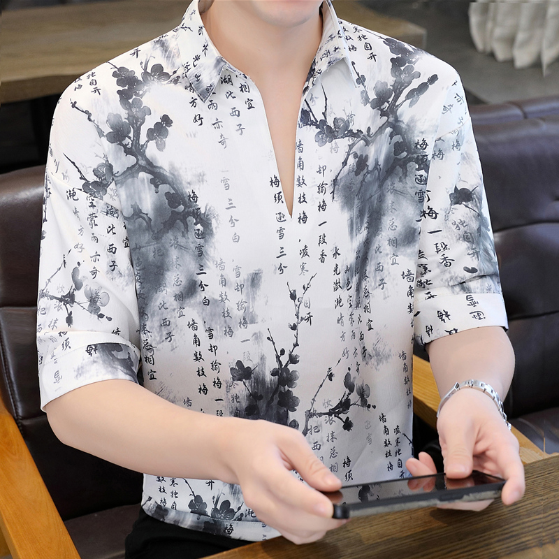 Men's Ice Silk Short Sleeve T- - огляд і ціна Urban Ethnic Fashion