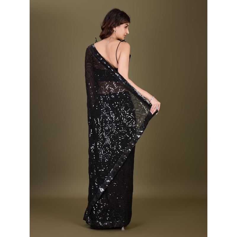 Women's Georgette Sequence Emb - огляд і ціна Saree Georgette Women